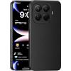 TAUYN Cover per Xiaomi 15T Pro, Ultra Sottile Premium PU Pelle Indietro Custodie, Telaio in Morbido Silicone, Antiurto, Antigraffio Proteggere Custodia - Nero