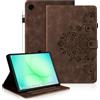 Auslbin Fiore Tab Cover per Samsung Galaxy Tab A11+/A11 Plus 2025 11 Pollici SM-X230 SM-X235 SM-X236B Protettive Retrò Custodia in Rilievo Design con Fibbia Magnetica Funzione Supporto, Marrone
