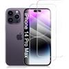 Hhfcryst Vetro Temperato per iPhone 14 Pro Max, 2 Pezzi Pellicola Protettiva, HD Trasparente, Senza Bolle, Durezza 9H, Anti Graffio