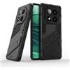 TEYYOS Cover per Xiaomi Redmi Note 14 Pro 5G/Poco X7 5G, Custodia Protettiva con Supporto, Robusto Antiurto TPU Dual Layer Armour Case - Nero