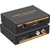 VEDINDUST HDMI Audio Extractor Optical Adapter a 3.5 mm di Splitter Convertitore RCA L R Supporto di Uscita Stereo 4K30Hz DTS PCM per PS5 4 box Proiettori DVI Monitor