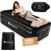 Juskys materasso gonfiabile Sapri M, colore nero - Letto singolo ad aria automatico e autogonfiante - Come letto per ospiti o per campeggio - Pompa integrata