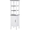 HOMCOM Mobile Bagno Alto Stretto con 3 Ripiani Aperti 40x38x162.5 cm Bianco | Mobiletto Bagno Salvaspazio, Ripiano Regolabile, per Lavanderia