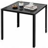 LIFERUN Tavolo da Giardino in Alluminio, 75x75 cm Quadrato da Esterno | Resistente Alle Intemperie, Facile da montare, per Balcone Terrazze, Nero, Ampio Pannello 4,6 cm