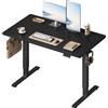 WOLTU Scrivania Elettrica Regolabile in Altezza 72-118 cm, Nero, 140x60 cm | con 3 Memorie e 2 Ganci - Silenziosa, Capacità di Carico 80 kg - per Ufficio, Casa e Studio