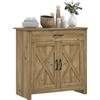HOMCOM Credenza Cucina con 2 Ante e Cassetto 80x39.7x80cm Color Legno | Mobile Cucina, Ripiani Regolabili, Stile Country, Credenza Buffet per Soggiorno, Salotto, Sala da Pranzo