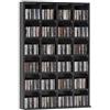 HOMCOM Mobile Porta CD Ripiani Regolabili 89x20x130.5 cm Nero | Scaffale Porta 456CD/336DVD Salvaspazio in Legno, 24 Scomparti, per Soggiorno Camera Letto Ufficio