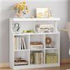 Hzuaneri Libreria, 8 Cubi Bianco Scaffale Autoportante Scanalature con U, Libreria da Parete, Scaffale Portaoggetti per Soggiorno, Ufficio, Studio, 30 x 100 x 100 cm, Bianco, BC33203X
