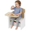 AIYAPLAY 2 in 1 Tavolino e Sedia per Bambini Finitura Effetto Legno, Bianco | Set Tavolo e Sedia per Bambini 3-5 Anni, in Legno MDF, Contenitore Integrato, per Cameretta e Sala Giochi