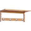 HOMCOM Appendiabiti con Mensola Attaccapanni a Parete 50 × 16 × 17.5cm | Ripiano Bambù