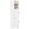 HOMCOM Mobile Bagno Salvaspazio Stretto, 18x20x80 cm, Bianco | Mobiletto Bagno, Ripiani Regolabili, Ripiano Aperto, Vano, Armadietto da Terra per Sala da Pranzo, Salotto, Soggiorno, Cucina