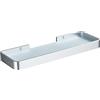 DUFU Mensola Bagno Adesiva Mensola Doccia Senza Foratura Organizer Antiruggine Stoccaggio Nessun Danno Vetro Temperato Alluminio Spaziale Accessori da Bagno 30cm Argento