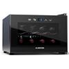 KLARSTEIN Shiraz Cantinetta Vino Nero - 8 Bottiglie, 21 L, 1 Zona | Frigo Vino a Libera Installazione, Porta in Vetro, Silenziosa, 5-18 °C, LED, Telaio Inox