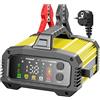 StarTech Caricabatterie intelligente per auto - Portatile 25A/15A - 12-24 V - Adatto per batterie al piombo-acido, AGM, GEL, LiFePO4 - Funzione di riparazione tramite impulsi - Per auto e motociclette - Colore: giallo