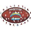 Iconic Puzzles Puzzle iconico, stemma dei Los Angeles Chargers, realizzato in legno proveniente da fonti ecologicamente sostenibili al 100%