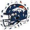 Iconic Puzzles - Casco dei Denver Broncos, puzzle in legno con licenza ufficiale NFL, 100 pezzi