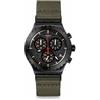 Swatch The Bonfire, orologio da polso unisex, in acciaio inox, colore: nero, nero, Potere della Natura