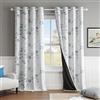 Beauoop Tende oscuranti con motivo floreale, 100% lunghe 213 cm, 2 pannelli per camera da letto e soggiorno, motivo floreale, colore blu, grigio e bianco, oscuranti, termiche, insonorizzate, con