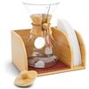 HEXNUB - Contenitore e coperchio per caffettiera versata, supporto in bambù adatto per caraffe Chemex, Bodum, Cosori, tappetino resistente al calore, supporto per filtro per macchina da caffè a goccia