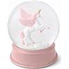 COVEGE Palla di neve con unicorno per ragazze, 100 mm, in vetro glitterato, regalo di Natale per amici, moglie (rosa)