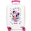 Disney Joumma Disney Minnie Helpers Valigia Cabina, Valigia per bambini, realizzata in ABS, materiale resistente, quattro ruote doppie a rotazione multidirezionale, chiusura a combinazione laterale, bianco,