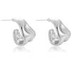 Viromy Orecchini Oro Per Le Donne, 14k Oro/Argento Placcato Geometrico Dangle Orecchini Di Goccia Chunky Trendy Knot Stud Ipoallergenico Gioielli Di Moda
