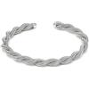 VLNET Vestopazzo bracciale aperto bangle torchion intrecciato placcato in argento. Tg unica. Misura regolabile;lavorazione artigianale.
