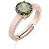 CROCE DEL SUD SRL Amen Anello da Donna Anello Realizzato in Argento 925 rosè e zircone Verde da 8 mm. Anello di Misura One_Size Trendy cod. ANFERVE1