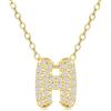 VIROMY Collana Iniziale Oro-Collana con Ciondolo a Forma di A-Z Lettera Placcata in Oro 14 Carati Compleanno San Valentino da Donna