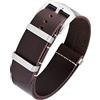 BINLUN Cinturini per Orologi in Pelle Cinturino Orologio in Cuoio Oliata Cavallo Pazzo 18mm 19mm 20mm 21mm 22mm 24mm Cinturini di Ricambio in Un Pezzo per Uomo e Donna con Fibbia Argento/Nero
