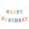 G2PLUS Ghirlanda bianca Happy Birthday in lino, stile vintage per boho o feste di compleanno vintage