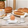 Rieoany Portauova 4 Pezzi, Porta Uova Plastica, Contenitore Uova Bianco Riutilizzabile, Portauovo Alla Coque per Colazione Portatile, Vassoio per Casa, Cucina, Ristorant, Lavabili in Lavastoviglie