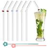 Rieoany Set Cannucce di Vetro Riutilizzabili, 6 Pezzi con 2 Spazzole per la Pulizia, Lunghe 20 cm, Cannucce Cocktail, Colori Rosa, Rosso e Viola, Adatte a Tutti I Tipi di Succhi, tè al Latte, Caffè, ecc