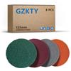 GZKTY Spugne Abrasive 125mm a ganci e anelli, Dischi Abrasivi, 8pz | Spugne Abrasive in Tessuto Non Tessuto Abrasivo, Spugna Lucidante per Levigatrice Orbitale, per Legno Metallo Plastica