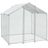 Juskys Recinto esterno 2x2x2m - Pollaio in metallo calpestabile con 4 m² di area calpestabile, porta e serratura - Recinto per galline, piccoli animali e piante