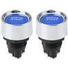 ECSiNG Interruttore Di Accensione E Avviamento Del Motore Per Auto 2 Pezzi Con Luce LED 12 V-24 V/50 A Compatibile Con Alfa Romeo Compatibile Con Audi Blu