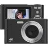 Andoer Videocamera digitale 4K Videocamera digitale 48MP Schermo da 2,4 pollici Zoom digitale 16X Rilevamento viso Anti-shake Effetto di bellezza Rilevamento del movimento Batteria flash incorporata