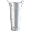 Generic Secchio per fiori in latta, stile rustico, in metallo, stile retrò, secchio francese con manico, vaso per fiori portatile (argento)