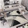 TAPISO Qmega Tappeto Soggiorno Pelo Corto Design Moderno Motivo Astratto Geometrico Onde tonalità Grigio Nero Crema Salotto Sala Camera Cameretta Ufficio Oeko-Tex 180 x 250 cm