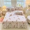 Morbuy Gonne da Letto Elasticizzato per Singolo Matrimoniale, Copri Bordo Letto con Balza Copriletto con Federe e Volant Mantovana Giroletto per 40cm di Altezza (YJJ18 Rosa beige,180x200cm)