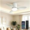 YrgePowk 65CM Ventilatore da Soffitto con Luce e Telecomando, 60W Ventilatore da Soffitto Memoria Dimmer, Silenzioso Lampadario Ventilatore da Soffitto Fan 6 Velocità Reversibile Timer