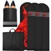 SaiXuan 3X Custodie per Abiti con Borsa per Scarpe, 60x180cm, Finestra Trasparente, Copri Abiti Anti Polvere con Cerniera, per Abiti da Sposa, Completi, Cappotti, Armadio e Porta Vestiti da Viaggio