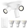 Philips Hue Pongee Faretto (Bianco) - 3 luci - Calda/Fredda | Include Hue Dimmer Switch - Faretto da soffitto - GU10 - Hue White Ambiance