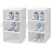 Generico Scatole per Scarpe Trasparenti Set 6 Pezzi | Contenitori Impilabili, Apertura Frontale, Fori di Ventilazione, Fino alla Taglia 44, Organizer Salvaspazio