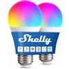 Shelly Multicolor Bulb E27 Gen3 - Lampadina Smart WiFi LED RGBW, 9W, 800lm, 16 Milioni di Colori, Colore 2700K-6500K, Dimmerabile, Modalità Sicurezza, Controllo Vocale, Nessun Hub Richiesto (2 Pezzi)