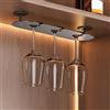 JCVCCV Portabicchieri da Vino Sottopensile Porta Calici in Metallo Organizer per Bicchieri da Vino Gancio per Riporre Bicchieri per Bar E Cucina 2-4 File(Gray,35x8cm/13.7x3.1in)