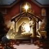 BBTO Proiettore di Luci Natalizie 1 Pezzo - Effetto Dinamico, Proiezione Simile a Ologramma 3D, Funzione Timer, Proiettore Natalizio per Interni ed Esterni, Motivo Presepe di Natale