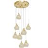 TEKHOME Lampadario LED Moderno con Cristalli a Goccia, Design Elegante a Cascata, Luce Fredda 6500K, per Soggiorno Sala da Pranzo Boutique - B37-OF (ORO)