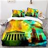 AcaimE New York Copripiumino Letto Singolo Poliestere Di Alta Qualità Con 2 Federe 50X75Cm Copri Piumino Antirughe No Stiro 155 X 220 Cm