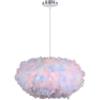 iDEGU Lampadario a Sospensione in Piume Moderno Lampada a Sospensione LED Plafoniera 45cm Paralume Ovale Illuminazione E27 Decorazione Lampada a Soffitto per Camera da Letto Soggiorno (Multicolore)
